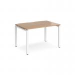 Adapt single desk 1200mm x 800mm - white frame, beech top E128-WH-B