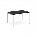Adapt single desk 1200mm x 800mm - white frame, black top E128-WH-BK