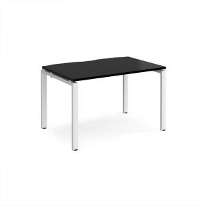 Adapt single desk 1200mm x 800mm - white frame, black top E128-WH-BK
