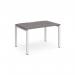 Adapt single desk 1200mm x 800mm - white frame, grey oak top E128-WH-GO