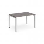 Adapt single desk 1200mm x 800mm - white frame, grey oak top E128-WH-GO