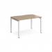 Adapt single desk 1200mm x 800mm - white frame, kendal oak top E128-WH-KO