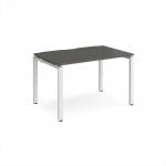 Adapt single desk 1200mm x 800mm - white frame, storm grey top E128-WH-OG