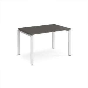 Adapt single desk 1200mm x 800mm - white frame, storm grey top