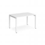 Adapt single desk 1200mm x 800mm - white frame and white top