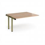Adapt add on unit single 1400mm x 1200mm - green frame, beech top E1412-AB-GN-B