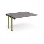 Adapt add on unit single 1400mm x 1200mm - green frame, grey oak top E1412-AB-GN-GO