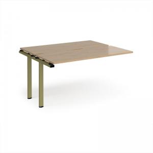 Adapt add on unit single 1400mm x 1200mm - green frame, kendal oak top