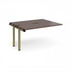 Adapt add on unit single 1400mm x 1200mm - green frame, walnut top E1412-AB-GN-W