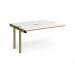 Adapt add on unit single 1400mm x 1200mm - green frame, white top, oak edge E1412-AB-GN-WO