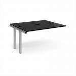Adapt add on unit single 1400mm x 1200mm - silver frame, black top E1412-AB-S-BK
