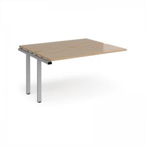 Adapt add on unit single 1400mm x 1200mm - silver frame, kendal oak