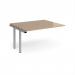Adapt add on unit single 1400mm x 1200mm - silver frame, kendal oak top E1412-AB-S-KO