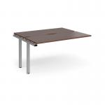 Adapt add on units back to back 1400mm x 1200mm - silver frame, walnut top E1412-AB-S-W