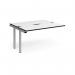 Adapt add on unit single 1400mm x 1200mm - silver frame, white top, black edge E1412-AB-S-WK