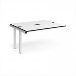 Adapt add on unit single 1400mm x 1200mm - white frame, white top, black edge E1412-AB-WH-WK