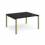 Adapt back to back desks 1400mm x 1200mm - green frame, black top E1412-GN-BK