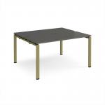 Adapt back to back desks 1400mm x 1200mm - green frame, storm grey top E1412-GN-OG