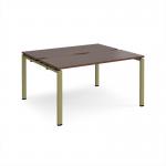 Adapt back to back desks 1400mm x 1200mm - green frame, walnut top E1412-GN-W