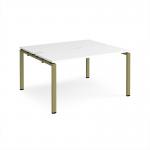 Adapt back to back desks 1400mm x 1200mm - green frame, white top E1412-GN-WH