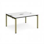 Adapt back to back desks 1400mm x 1200mm - green frame, white top, black edge E1412-GN-WK