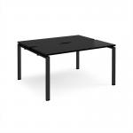Adapt back to back desks 1400mm x 1200mm - black frame, black top E1412-K-BK
