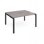 Adapt back to back desks 1400mm x 1200mm - black frame, grey oak top E1412-K-GO