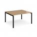 Adapt back to back desks 1400mm x 1200mm - black frame, oak top E1412-K-O