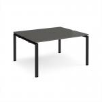 Adapt back to back desks 1400mm x 1200mm - black frame, storm grey top E1412-K-OG