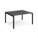 Adapt back to back desks 1400mm x 1200mm - black frame, storm grey top E1412-K-OG