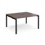 Adapt back to back desks 1400mm x 1200mm - black frame, walnut top E1412-K-W