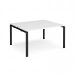 Adapt back to back desks 1400mm x 1200mm - black frame, white top E1412-K-WH