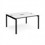 Adapt back to back desks 1400mm x 1200mm - black frame, white top, black edge E1412-K-WK