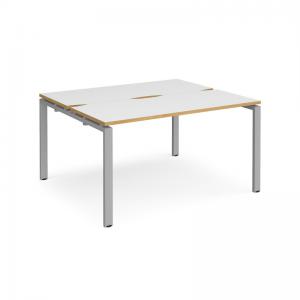 Adapt starter units back to back 1400mm x 1200mm - silver frame, white