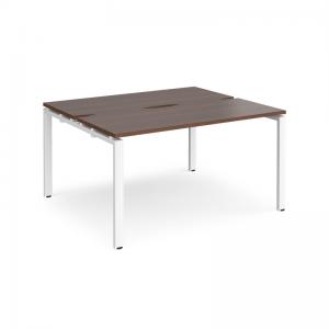 Adapt starter units back to back 1400mm x 1200mm - white frame, walnut