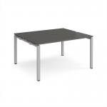 Adapt back to back desks 1400mm x 1200mm - silver frame, storm grey top E1412-S-OG