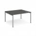Adapt back to back desks 1400mm x 1200mm - silver frame, storm grey top E1412-S-OG