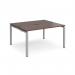 Adapt back to back desks 1400mm x 1200mm - silver frame, walnut top E1412-S-W