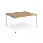 Adapt back to back desks 1400mm x 1200mm - white frame, oak top E1412-WH-O