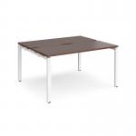 Adapt back to back desks 1400mm x 1200mm - white frame, walnut top E1412-WH-W