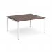 Adapt back to back desks 1400mm x 1200mm - white frame, walnut top E1412-WH-W