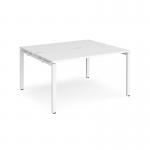 Adapt back to back desks 1400mm x 1200mm - white frame, white top E1412-WH-WH