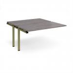Adapt add on unit single 1400mm x 1600mm - green frame, grey oak top E1416-AB-GN-GO