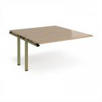 Adapt add on unit single 1400mm x 1600mm - green frame, kendal oak top E1416-AB-GN-KO