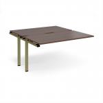 Adapt add on unit single 1400mm x 1600mm - green frame, walnut top E1416-AB-GN-W