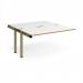 Adapt add on unit single 1400mm x 1600mm - green frame, white top, oak edge E1416-AB-GN-WO