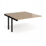 Adapt add on unit single 1400mm x 1600mm - black frame, kendal oak top E1416-AB-K-KO