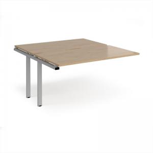 Adapt add on unit single 1400mm x 1600mm - silver frame, kendal oak