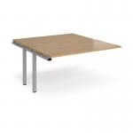 Adapt add on units back to back 1400mm x 1600mm - silver frame, oak top E1416-AB-S-O
