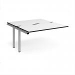 Adapt add on unit single 1400mm x 1600mm - silver frame, white top, black edge E1416-AB-S-WK